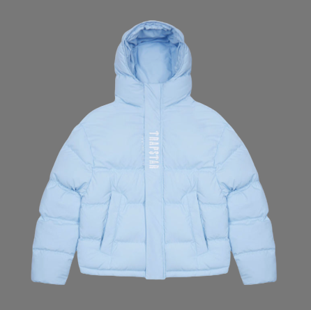 TRAPSTAR AW22/23 DECODED 2.0 HOODED PUFFER (ICE BLUE)