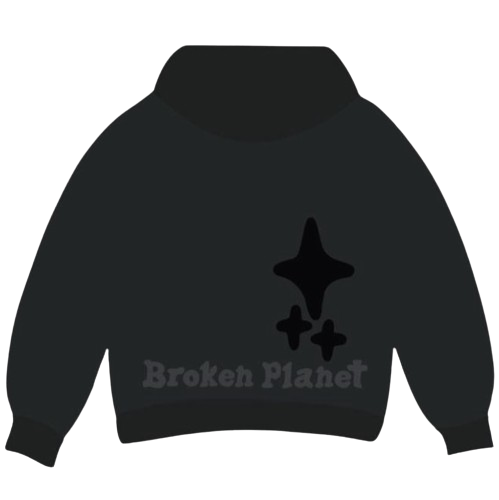 BROKEN PLANET MARKET 'OUT OF THE SHADOWS' GRAPHIC HOODIE (SOOT BLACK)