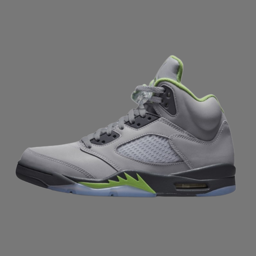 NIKE AIR JORDAN 5 V 'RETRO GREEN BEAN' TRAINERS (GREY)