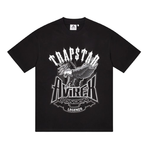 TRAPSTAR X AVIREX FLYING EAGLES LEGEND GRAPHIC TEE (BLACK)