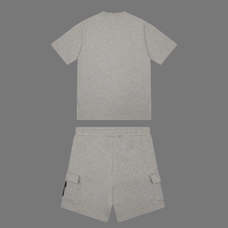 TRAPSTAR IRONGATE T TECH ZIP SHORTS SET (GREY)