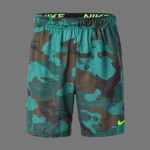 NIKE DRI-FIT TRAINING KNIT SHORTS (GREEN CAMO)