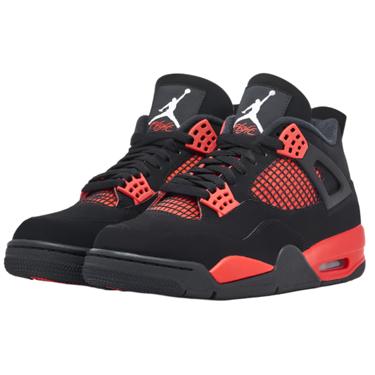 NIKE AIR JORDAN 4 IV 'RED THUNDER' TRAINERS (BLACK/RED)