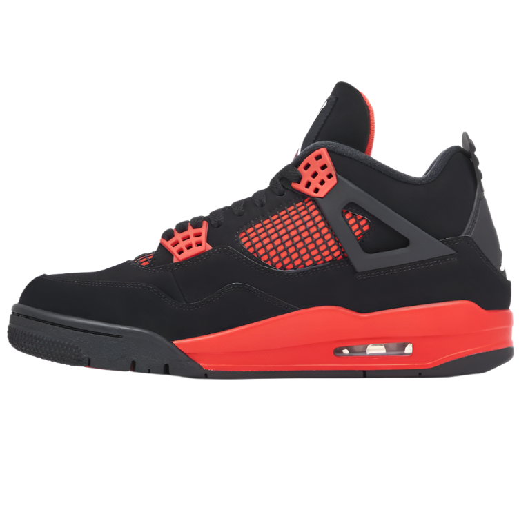 NIKE AIR JORDAN 4 IV 'RED THUNDER' TRAINERS (BLACK/RED)