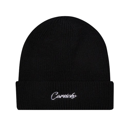 CARSICKO CS SIGNATURE LOGO FLIP BEANIE (BLACK)