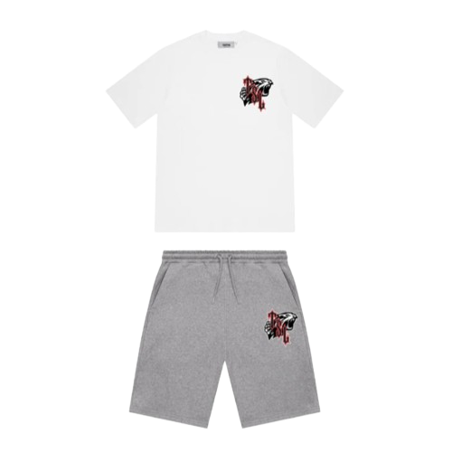 TRAPSTAR LONDON SHOOTERS TSL TIGER SHORTS SET (WHITE/GREY INFRARED)