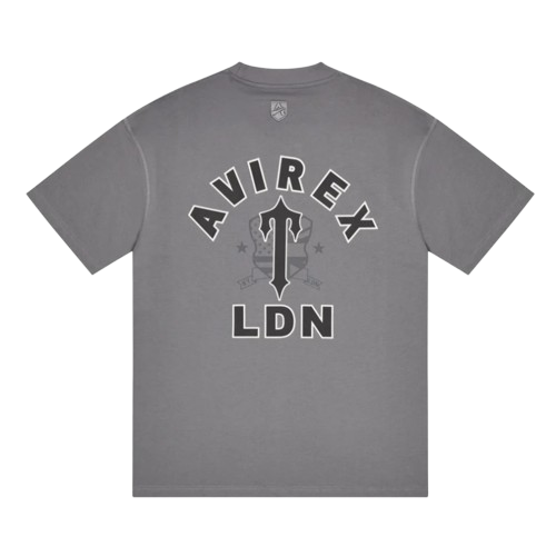 TRAPSTAR X AVIREX LDN COLLAB GRAPHIC TEE (ENZYME GREY)