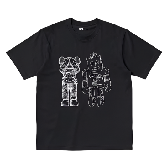 UNIQLO KAWS X WARHOL 2024 COLLAB ROBOT GRAPHIC TEE (BLACK)