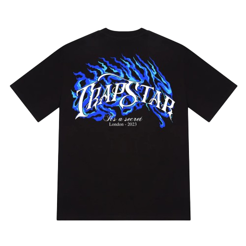 TRAPSTAR TS CHROME FLAMES GRAPHIC TEE (BLACK)