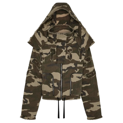 TRAPSTAR IRONGATE ARCH REWORKED DENIM WOMEN'S PUFFER (KHAKI CAMO)