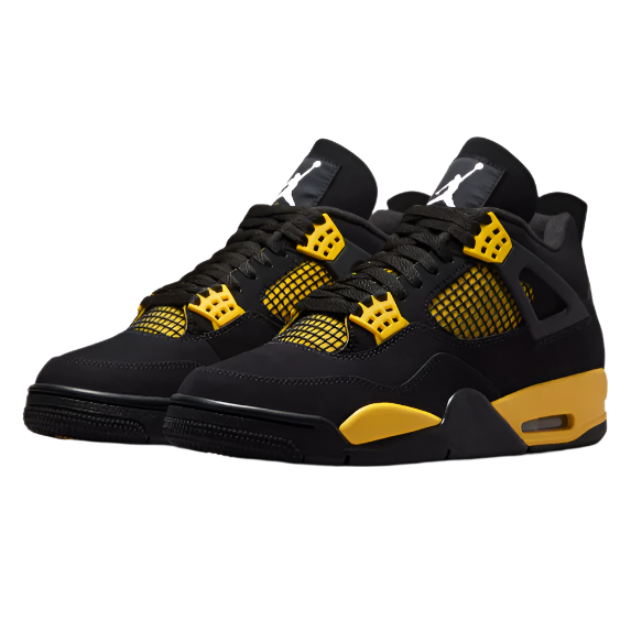 NIKE AIR JORDAN 4 IV 'YELLOW THUNDER' TRAINERS (BLACK/YELLOW)