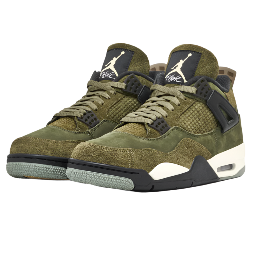 NIKE AIR JORDAN 4 IV SE 'OLIVE CRAFT GREEN' TRAINERS (DARK GREEN/WHITE)