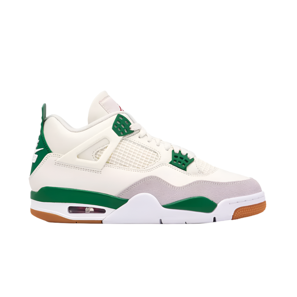 NIKE AIR JORDAN 4 IV 'SB PINE GREEN' TRAINERS (WHITE/GREEN)