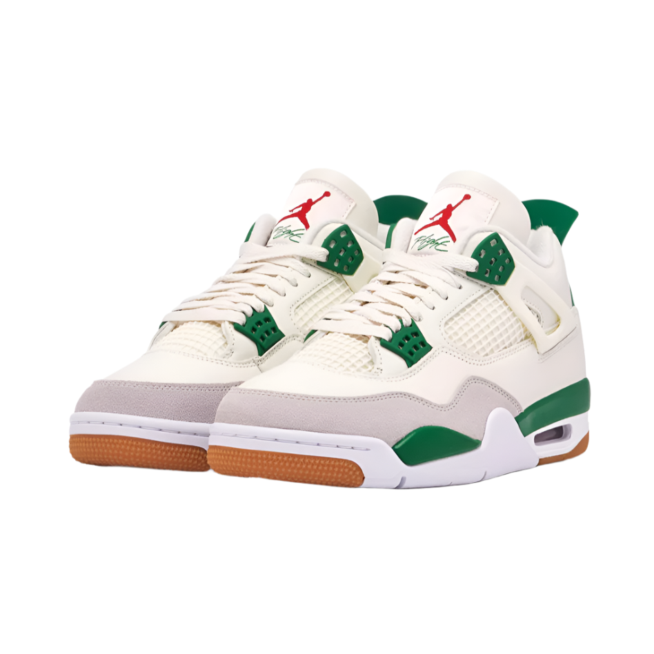 NIKE AIR JORDAN 4 IV 'SB PINE GREEN' TRAINERS (WHITE/GREEN)