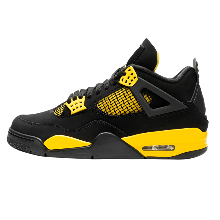 NIKE AIR JORDAN 4 IV 'YELLOW THUNDER' TRAINERS (BLACK/YELLOW)