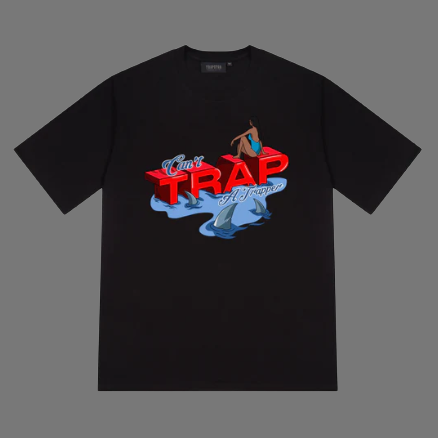 TRAPSTAR CAN'T TRAP A TRAPPER GRAPHIC TEE (BLACK)