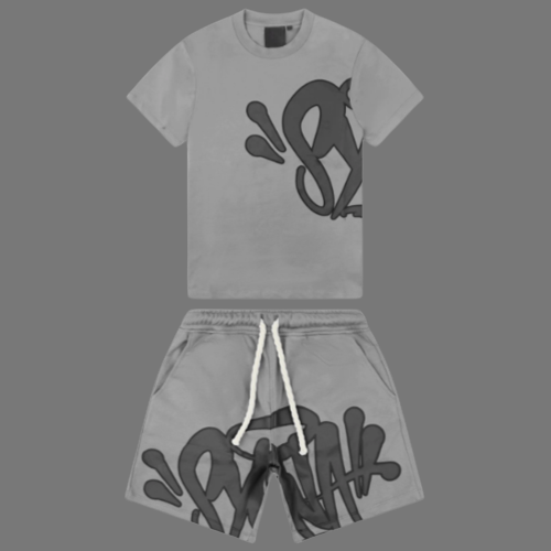 SYNAWORLD SYNA SHORTS & TEE TWINSET (WOLF GREY)