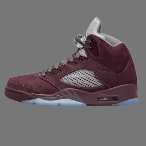 NIKE AIR JORDAN 5 V 'RETRO DEEP MAROON SILVER' TRAINERS (MAROON)