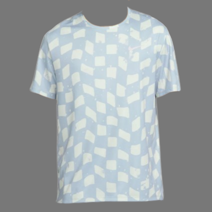 NIKE DRI-FIT MILER CHEQUERED TEE (COBALT BLISS)