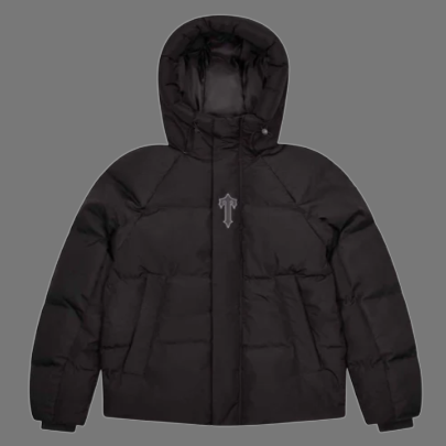 TRAPSTAR AW23 IRONGATE ARCH HOODED PUFFER (BLACK/WHITE)