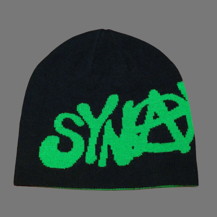 SYNAWORLD SYNA 'SYNARCHY' REVERSIBLE BEANIE (BLACK/GREEN)