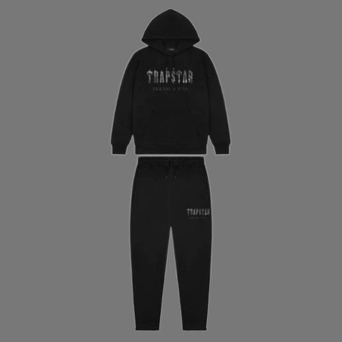 TRAPSTAR CHENILLE DECODED CAMO TRACKSUIT (BLACK CAMO)