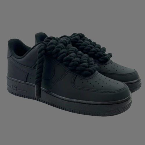 NIKE AIR FORCE 1 '07 ROPED LACES (TRIPLE BLACK)