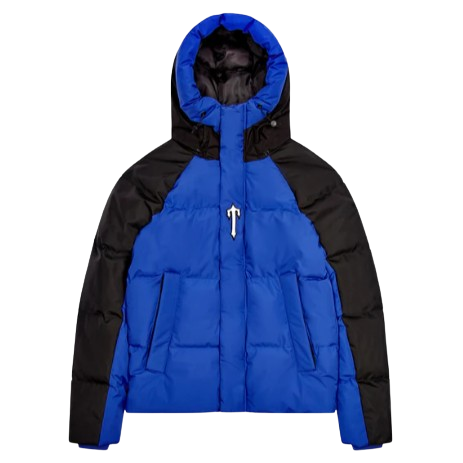 TRAPSTAR AW23 IRONGATE ARCH HOODED PUFFER (BLACK/BLUE)