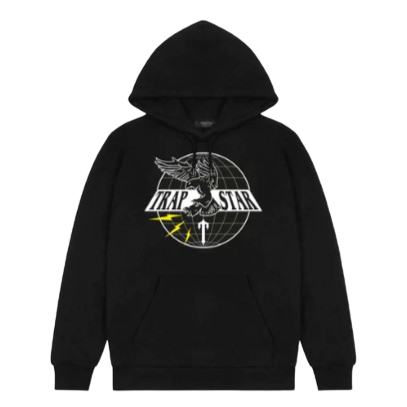 TRAPSTAR IRONGATE T AIRFORCE 2.0 GRAPHIC HOODIE (BLACK)
