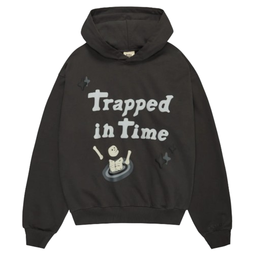 BROKEN PLANET MARKET 'TRAPPED IN TIME' HOODIE (SOOT BLACK)