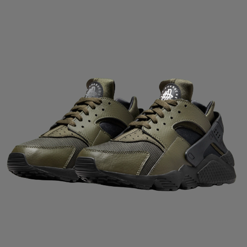 NIKE AIR HUARACHE TRAINERS (OLIVE GREEN)