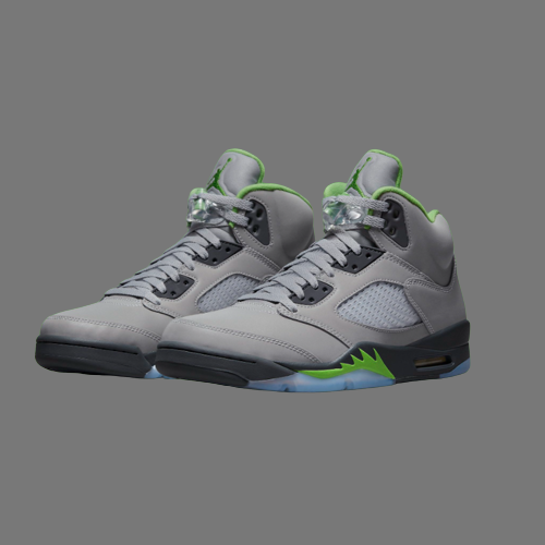 NIKE AIR JORDAN 5 V 'RETRO GREEN BEAN' TRAINERS (GREY)