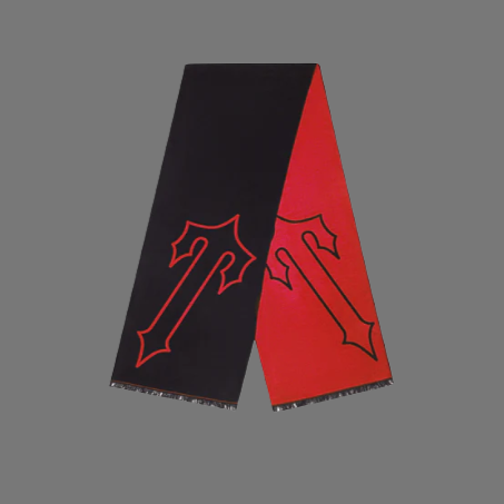 TRAPSTAR IRONGATE T TWO-TONE SCARF (BLACK INFRARED)