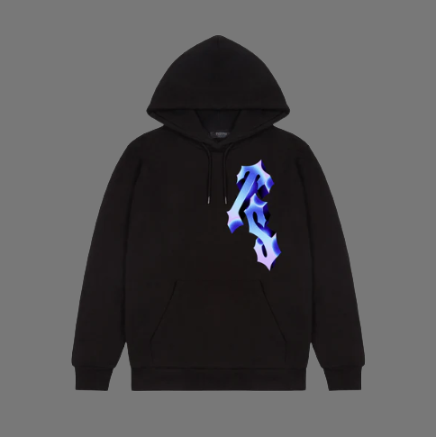 TRAPSTAR 3D TS CHROME GRAPHIC HOODIE (BLACK)