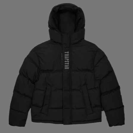 TRAPSTAR AW22/23 DECODED 2.0 HOODED PUFFER (BLACK/GREY)