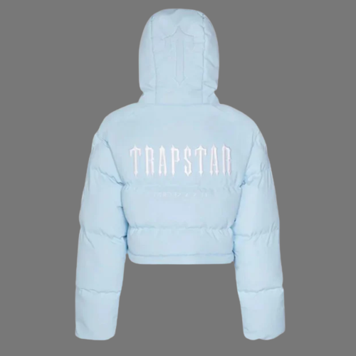 TRAPSTAR AW22/23 WOMEN'S DECODED 2.0 HOODED PUFFER JACKET (SKY BLUE)