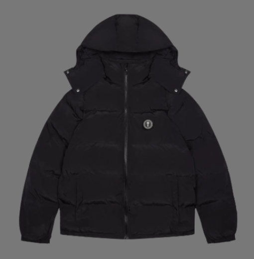TRAPSTAR IRONGATE DETACHABLE HOODED PUFFER (BLACK/WHITE)