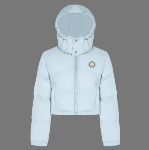 TRAPSTAR IRONGATE WOMEN'S DETACHABLE HOODED PUFFER (ICE BLUE)