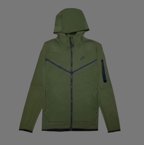 NIKE TECH FLEECE HOODED TOP (OLIVE GREEN)